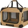 Extra Large Cat Carrier Soft Sided, Portable Small Dog Carrier for 2 Cats, 24"x16.5"x16" Car Travel Folding Comfortable Design, Khaki