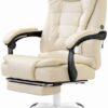 Fashion E-Sports Gaming Chair High Back Reclining Boss Chair European Style Comfortable Breathable Single Sofa(Beige)