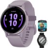 Garmin 010-02862-13 Vivoactive 5 Fitness Smartwatch, Orchid Bundle with Deco Essentials 2-Pack Screen Protector and 2 YR CPS Enhanced Protection Pack