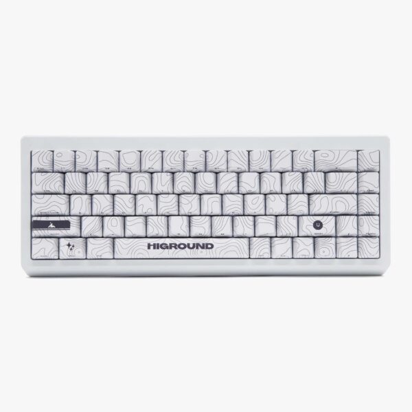Higround Summit 2.0 SNOWSTONE 65% Mechanical USB Wired Gaming Keyboard, Dreamland Linear Switches, Programable RGB, Hot-Swappable, Deep Thock Creamy Sounding PC Keyboard