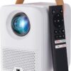 KODAK FLIK HD9 Smart Projector | Mini White Portable Indoor & Outdoor Movie with Android TV Streaming Apps, Wi-Fi and Bluetooth, Built-In Speakers & Voice Remote | FHD 1080p for Screens Up to 120”