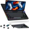 Kwumsy K3 Touchscreen Gaming Mechanical Keyboard - 82 Key Portable USB Wired RGB LED Backlit N-Key Compact Keyboard With 13" Foldable 0-90 Degree Portable Screen, Plug and Play for Wins Mac