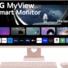 LG 27SR5BF-P 27-inch FHD (1920x1080) Smart Monitor with Streaming TV, webOS, Wireless Keyboard, Mouse, HDR10, IPS Display, webOS, Speaker, ThinQ App, Remote Control, Pink