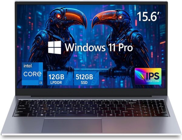 Laptop Gaming,with Backlit Keyboard-Intel Core Laptop i3 (2C/4T, Up to 3.2GHz), 12GB DDR4 RAM+512GB NVMe SSD, 15.6" FHD IPS 180° Viewing Angle, WiFi 6 & Bluetooth - Aluminum Portable Laptop Computer