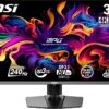 MSI MPG 322URX QD-OLED 32-inch 3840 x 2160 (UHD) Computer Monitor, 240Hz, Adaptive-Synch, HDMI, DP Port, VESA Mountable, Tilt, Speaker, 0.03ms, Black