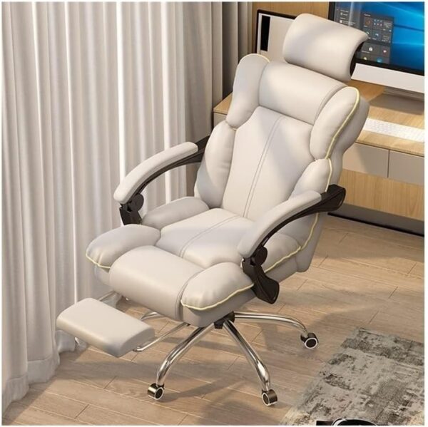 Modern Computer Gaming Chair High Back Leather Executive Desk Chair with Lumbar Support Comfortable Office Chairs with Wheels for Conference Room Study Room