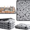 Namalu 4 Pack Self Warming Cat Bed Self Heating Cat Mat Star Pattern Soft Dog Crate Pad Thermal Pet Mat Anti Slip Kennel Washable Dog Warming Bed for Outdoor Indoor(18 x 24 Inch,Rectangle)
