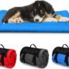 Outdoor Dog Bed, Foldable Waterproof Roll up Dog Bed, Portable Camping Travel Dogd Bedd, Non-Slip, Machine Washable Outdoor Pet Beds for Small, Medium and Large Dogs and Cat (Blue)