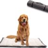 Outdoor Dog Bed, Portable Travel Mat, Rollup Pet Camping Gear, Crate Pad with Carry Handles for Large Dogs, Super Soft, Machine Washable, 42 * 28' Grey