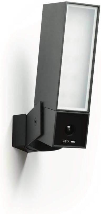Pass & Seymour Netatmo c Camera, WiFi, Integrated Floodlight, Movement Detection, Night Vision, Without Fees, NOC01-US, Black Aluminium