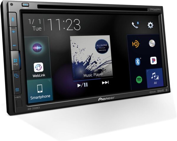 Pioneer AVH-2550NEX 6.8" Touchscreen Multimedia DVD Receiver and Bluetooth Car Stereo - Double Din Head Unit, Apple CarPlay and Android Auto, HD Radio, Rear Camera Capable