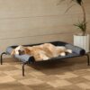 RRPETHOME Large Elevated Cooling Dog Bed, Raised Dog Cot Beds for Large Dogs, Elevated Outdoor Pet Bed, Chew Proof Portable Cooling Pet Cot with Skid-Resistant Feet and Breathable Mesh
