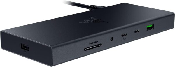 Razer USB 4 Dock: 14 Ports (Type C, Type A, HDMI, DP, Ethernet, SD, 3.5mm) - Dual Monitor Up to 4K 120 Hz - Laptop & Phone Fast Charge - Durable Lightweight Casing - Windows & Mac Compatible - Black