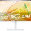 SAMSUNG 34” ViewFinity S65TC Series Ultra-WQHD 1000R Curved Computer Monitor, HDR10, 100Hz, AMD FreeSync, Thunderbolt 4, Height Adjustable Stand, Built-in Speakers, Eye Care, LS34C650TANXGO, 2024