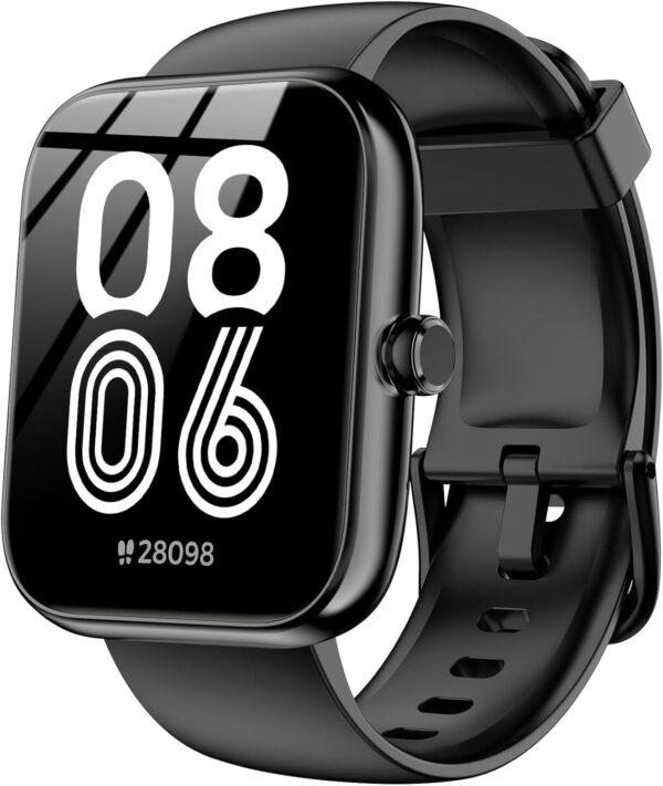 Smart Watch with Alexa & Bluetooth Calls, 1.83" HD Fitness Tracker for Men Women, IP68 Waterproof, 120+ Workout Modes, 24/7 Heart Rate/Sleep Tracking, iOS Android Compatible (Black)
